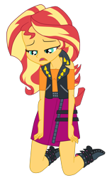 Size: 1900x3154 | Tagged: safe, artist:gmaplay, sunset shimmer, human, equestria girls, equestria girls specials, g4, my little pony equestria girls: better together, my little pony equestria girls: forgotten friendship, defeat, defeated, simple background, solo, transparent background, weak