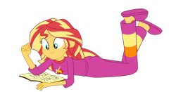 Size: 3620x1900 | Tagged: safe, artist:gmaplay, sunset shimmer, equestria girls, equestria girls specials, g4, my little pony equestria girls: better together, my little pony equestria girls: forgotten friendship, book, simple background, solo, transparent background