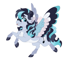 Size: 3500x2900 | Tagged: safe, artist:gigason, oc, oc only, oc:accelerando, pegasus, pony, g4, adoptable, blue eyes, blue wings, coat markings, colored, colored belly, colored eyebrows, colored hooves, colored pinnae, colored pupils, colored wings, ear fluff, eye clipping through hair, eyebrows, eyebrows visible through hair, flat colors, flying, girly, gradient hooves, gradient mane, gradient tail, gray coat, gray hooves, hooves, long mane male, looking back, magical lesbian spawn, male, male oc, multicolored wings, obtrusive watermark, offspring, one eye closed, pale belly, parent:coloratura, parent:flitter, pegasus oc, raised hooves, shiny hooves, simple background, smiling, socks (coat markings), solo, spread wings, stallion oc, tail, teal pupils, three quarter view, three toned mane, three toned tail, tongue out, transparent background, watermark, white belly, wing markings, wings, wink