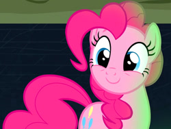 Size: 784x590 | Tagged: safe, screencap, pinkie pie, daring done?, g4, cropped, cute, diapinkes, solo