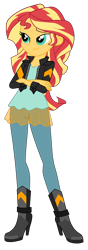 Size: 1608x4570 | Tagged: safe, artist:gmaplay, sunset shimmer, equestria girls, equestria girls specials, g4, my little pony equestria girls: mirror magic, bedroom eyes, clothes, female, jacket, simple background, solo, transparent background