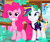 Size: 686x572 | Tagged: safe, screencap, fluttershy, pinkie pie, rainbow dash, rarity, earth pony, pegasus, pony, unicorn, g4, it isn't the mane thing about you, my little pony: friendship is magic, alternate hairstyle, cropped, horn, indoors, punk, raripunk, rarity hair, shampoo, standing, sugarcube corner