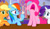 Size: 1014x586 | Tagged: safe, applejack, pinkie pie, rainbow dash, rarity, earth pony, pegasus, pony, unicorn, g4, my little pony: friendship is magic, school daze, horn, indoors