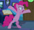 Size: 640x566 | Tagged: safe, screencap, pinkie pie, earth pony, pony, g4, the maud couple, bipedal, cropped, female, indoors, mare, solo