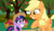 Size: 1165x672 | Tagged: safe, edit, edited screencap, editor:marefieber, screencap, applejack, twilight sparkle, earth pony, pony, unicorn, g4, my little pony: friendship is magic, season 4, season 9, somepony to watch over me, sparkle's seven, apple, apple tree, applejack's hat, basket, bush, cowboy hat, cropped, cute, day, duo, female, filly, filly twilight sparkle, flower, foal, food, grass, happy, hat, hatless, hoof on chest, horn, i can't believe it's not hasbro studios, looking down, looking up, mare, missing accessory, motherly, outdoors, path, proud, raised hoof, smol, time paradox, tree, twiabetes, unicorn twilight, wait what, wide smile, younger