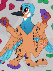 Size: 1713x2300 | Tagged: safe, artist:pink-pone, oc, oc only, griffon, rock climbing, solo