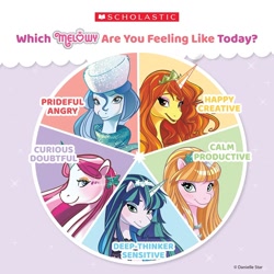 Size: 1200x1201 | Tagged: safe, artist:danielle star, alicorn, barely pony related, cleo (melowy), cora (melowy), electra (melowy), female, mare, maya (melowy), melowy, scholastic, selena (melowy)