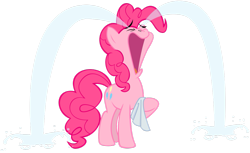 Size: 1141x700 | Tagged: artist needed, source needed, safe, pinkie pie, earth pony, pony, friendship is magic, g4, crying, eyes closed, female, handkerchief, ocular gushers, open mouth, pinkie cry, simple background, solo, tissue, transparent background, vector