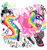 Size: 1500x1600 | Tagged: safe, artist:sparkleanimal, oc, oc only, oc:princess unregistered hypercam 2, alicorn, pony, alicorn oc, black hooves, blank flank, blue eyes, blush sticker, blushing, chest fluff, clothes, coat markings, colored belly, colored hooves, colored horn, colored horntip, colored pinnae, colored wings, colored wingtips, coontails, ear fluff, ear piercing, ear tufts, earring, ethereal mane, ethereal tail, eye markings, eyelashes, facial markings, female, female oc, fishnet clothing, fishnet stockings, frutiger metro, gradient wingtips, hat, heart, heart eyes, high tops, hoof shoes, hooves, horn, jewelry, leg markings, leg warmers, mare, mare oc, mealy mouth (coat marking), multicolored hair, multicolored mane, multicolored tail, open mouth, open smile, pale belly, piercing, pink coat, preview, profile, rainbow hair, rainbow tail, shiny hooves, shoes, signature, simple background, smiling, sneakers, solo, sparkles, sparkly horn, sparkly mane, spread wings, star earring, starry eyes, starry mane, starry tail, stockings, striped leg warmers, studded collar, swirls, swirly markings, tail, tall ears, thigh highs, two toned horn, unicorn horn, white background, white wingtips, wing markings, wingding eyes, wings