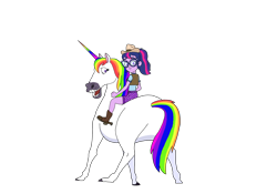 Size: 2388x1668 | Tagged: safe, artist:kaigirly, sci-twi, twilight sparkle, horse, human, unicorn, equestria girls, g4, female, hailey's on it!, horn, simple background, transparent background