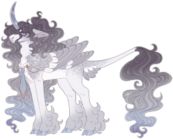 Size: 3628x2912 | Tagged: safe, artist:sleepy-nova, oc, oc only, alicorn, pony, alicorn oc, big ears, blank flank, clothes, cloven hooves, coat markings, colored eyelashes, colored hooves, colored pinnae, colored sclera, colored wings, colored wingtips, commission, crystal horn, curved horn, ear fluff, ear markings, ear piercing, earring, facial markings, feathered wings, female, female oc, floppy ears, folded wings, frown, gradient mane, gradient tail, gray coat, gray eyelashes, gray eyes, gray hooves, gray mane, gray sclera, gray tail, gray wings, gray wingtips, high res, hooves, horn, hybrid tail, jewelry, leg markings, leonine tail, lidded eyes, long horn, long legs, long mane, long tail, looking back, mare, mare oc, multicolored mane, multicolored tail, necktie, piercing, profile, shiny hooves, shoulder fluff, simple background, snip (coat marking), solo, sparkly eyes, sparkly mane, sparkly tail, standing, striped mane, striped tail, tail, tail feathers, tail markings, transparent background, two toned wings, unshorn fetlocks, wavy mane, wavy tail, white pupils, wingding eyes, wings