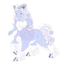 Size: 4700x4200 | Tagged: safe, artist:gigason, oc, oc only, oc:jupiter, centaur, hybrid, pony, taur, g4, absurd resolution, adoptable, centaur oc, claws, coat markings, colored belly, colored eyebrows, colored eyelashes, colored hooves, colored horns, colored pinnae, curly hair, curly tail, curved horns, frown, gray fur, gray hooves, hooves, hybrid oc, interspecies offspring, leg markings, long hair, long hair male, long tail, looking back, male, male oc, offspring, pale belly, parent:amber laurel, parent:lord tirek, raised arm, raised hoof, shiny hooves, shiny horns, silver fur, simple background, socks (coat markings), solo, spiked horns, standing on three hooves, tail, three quarter view, transparent background, two toned hair, two toned tail, unshorn fetlocks, white belly, white eyelashes, yellow eyes