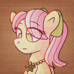 Size: 1000x1000 | Tagged: safe, artist:rosa ushiromiya, posey bloom, earth pony, pony, g5, bow, female, hair bow, jewelry, mare, necklace, retro, solo