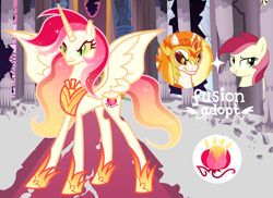 Size: 1280x930 | Tagged: safe, artist:vi45, daybreaker, roseluck, oc, pony, g4, fusion, fusion:daybreaker, fusion:roseluck