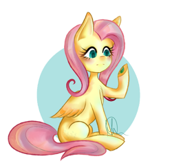 Size: 917x871 | Tagged: safe, artist:fullbucket, fluttershy, pegasus, pony, g4, female, leaf, mare, solo