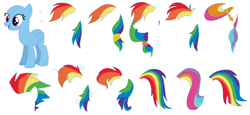 Size: 1330x612 | Tagged: safe, artist:selenaede, rainbow dash, g4, base, simple background, solo, white background