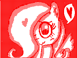 Size: 256x192 | Tagged: safe, artist:saturn, fluttershy, pegasus, pony, g4, cute, digital art, female, flipnote studio, limited palette, mare, pixel art, red background, simple background, solo