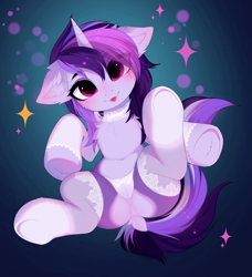 Size: 3366x3686 | Tagged: safe, alternate character, alternate version, artist:empress-twilight, oc, oc only, oc:dreaming bell, pony, unicorn, :p, belly, belly button, butt, cheek fluff, chest fluff, choker, clothes, commission, dock, ear fluff, eye clipping through hair, eyebrows, eyebrows visible through hair, featureless crotch, female, heart butt, horn, lingerie, looking at you, mare, misleading thumbnail, panties, plot, smiling, smiling at you, solo, sparkles, spread legs, spreading, stockings, tail, thigh highs, tongue out, two toned coat, underwear, unicorn oc, ych result