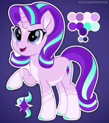 Size: 1711x1914 | Tagged: safe, artist:lovinglypromise, starlight glimmer, pony, g4, alternate design, solo