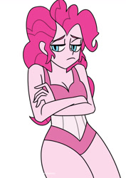 Size: 750x1061 | Tagged: safe, artist:xuanzansheren, pinkie pie, equestria girls, g4, clothes, one-piece swimsuit, pinkie pie swimsuit, simple background, solo, swimsuit, white background