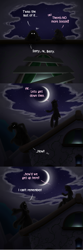 Size: 1500x4500 | Tagged: safe, artist:drxii, berry punch, berryshine, oc, oc:ipsywitch, pony, g4, ask, clothes, dialogue, drunk, female, moon, night, night sky, robe, sky, tumblr