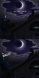 Size: 1500x3000 | Tagged: safe, artist:drxii, berry punch, berryshine, oc, oc:ipsywitch, pony, g4, ask, clothes, dialogue, drunk, female, moon, night, night sky, robe, sky, tumblr