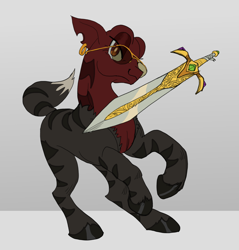 Size: 2098x2197 | Tagged: safe, artist:v-nico, oc, oc only, pony, palindrome get, solo, sword, weapon