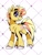 Size: 1200x1600 | Tagged: safe, artist:stacy_165cut, oc, oc only, oc:blazing bolt, earth pony, pony, colored hooves, earth pony oc, hooves, looking back, male, male oc, patterned background, profile, purple eyes, requested art, shiny eyes, shiny mane, shiny tail, smiling, solo, spiky mane, spiky tail, stallion oc, standing, tail, turned head, two toned background, two toned mane, two toned tail, unshorn fetlocks, white hooves, yellow coat