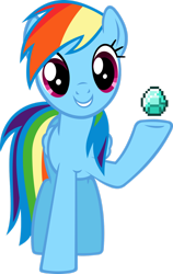 Size: 1024x1622 | Tagged: safe, artist:itchykitchy, rainbow dash, pegasus, pony, g4, cute, dashabetes, diamond, female, mare, minecraft, simple background, solo, transparent background