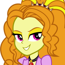 Size: 500x500 | Tagged: safe, artist:the smiling pony, adagio dazzle, rainbow rocks 10th anniversary, equestria girls, g4, .svg available, female, grin, lidded eyes, looking at you, simple background, smiling, solo, transparent background, vector