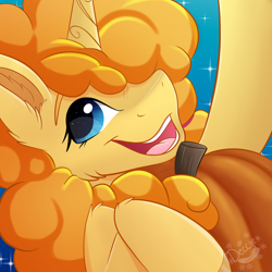 Size: 2000x2000 | Tagged: safe, artist:decemberbreeze, oc, oc only, pony, unicorn, horn, pumpkin, solo, unicorn oc