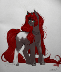 Size: 3034x3556 | Tagged: safe, artist:cnmzy, oc, oc only, pony, g4, cute, female, green eyes, plushie, red hair, solo