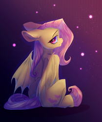 Size: 3748x4480 | Tagged: safe, artist:blue ink, artist:jsunlight, fluttershy, bat pony, pony, g4, bat ponified, collaboration, flutterbat, race swap, solo