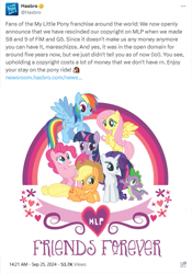 Size: 601x860 | Tagged: safe, artist:marefieber, applejack, fluttershy, pinkie pie, rainbow dash, rarity, spike, twilight sparkle, dragon, earth pony, horse, pegasus, pony, unicorn, g4, g5, season 8, season 9, comments locked down, copyright, downvote bait, emoji, fake, fake news, faker than a three dollar bill, female, flower, happy, hasbro, hasbro logo, heart, horn, irony, logo, looking down, looking up, low quality bait, male, mane six, mare, meme, meta, op is a duck, op is trying to start shit, op needs to stop, rainbow, raised hooves, sitting, smiling, spread wings, stars, the ride never ends, twitter, unicorn twilight, wings