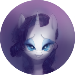 Size: 1024x1024 | Tagged: safe, artist:wolfiedrawie, rarity, pony, unicorn, g4, bedroom eyes, female, horn, looking at you, mare, solo