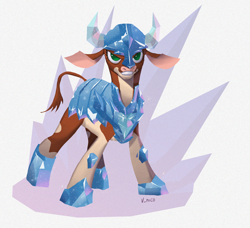 Size: 1988x1814 | Tagged: safe, artist:v-nico, arizona (tfh), cow, pony, them's fightin' herds, armor, community related, crystal armor, solo