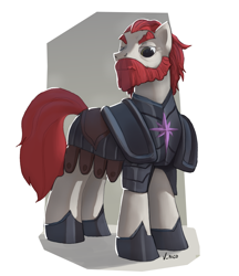 Size: 970x1121 | Tagged: safe, artist:v-nico, oc, oc only, earth pony, pony, armor, earth pony oc, solo