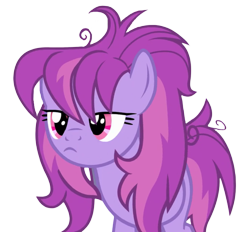 Size: 775x720 | Tagged: safe, edit, edited screencap, editor:marefieber, screencap, glitter spritz, earth pony, pony, g4, honest apple, season 7, background removed, cute, female, grumpy, leaning forward, mare, messy mane, png, simple background, solo, transparent background, unamused