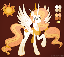 Size: 1973x1738 | Tagged: safe, artist:lovinglypromise, princess celestia, pony, g4, alternate design, solo