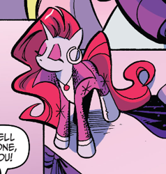 Size: 310x326 | Tagged: safe, artist:andy price, idw, official comic, pony, unicorn, friendship is magic #64, g4, official, spoiler:comic, 80's fashion, 80s, 80s hair, big hair, clothes, female, glamorosa, horn, manehattan fashion model, mare, solo