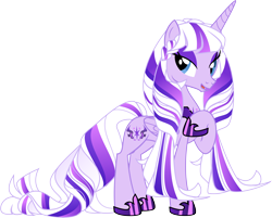 Size: 8106x6508 | Tagged: safe, artist:shootingstarsentry, oc, oc only, oc:astrid, alicorn, pony, absurd resolution, alicorn oc, blue eyes, braid, concave belly, eyeshadow, female, folded wings, gradient mane, gradient tail, hoof on chest, hoof shoes, horn, lidded eyes, long tail, makeup, mare, open mouth, open smile, peytral, purple eyeshadow, simple background, slender, smiling, solo, standing, tail, thin, transparent background, vector, wings