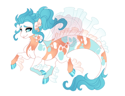 Size: 3500x2700 | Tagged: safe, artist:gigason, oc, oc only, oc:la mer, hybrid, merpony, g4, adoptable, blue hooves, blue mane, blue sclera, blue tail, coat markings, colored, colored eyebrows, colored head, colored hooves, colored pinnae, colored pupils, colored sclera, ear fluff, eye markings, fins, flat colors, gills, girly, gradient hooves, gradient mane, gradient tail, high res, hooves, hybrid oc, interspecies offspring, leg fins, long mane, long mane male, long tail, looking back, magical lesbian spawn, male, male oc, merpony oc, mottled coat, obtrusive watermark, offspring, parent:coloratura, parent:oc:calico, parents:canon x oc, ponytail, raised hooves, shiny hooves, simple background, smiling, socks (coat markings), solo, splotches, stallion oc, tail, tail markings, teal eyes, teal hooves, teal mane, teal pupils, teal tail, thick tail, three quarter view, tied mane, transparent background, two toned body, two toned coat, wall of tags, watermark