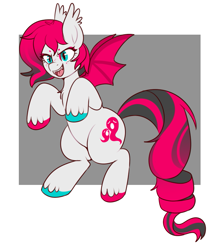 Size: 681x772 | Tagged: safe, artist:lulubell, oc, oc only, oc:saccharine spector, bat pony, female, mare, passepartout, solo