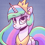 Size: 500x500 | Tagged: safe, artist:rosa ushiromiya, princess celestia, alicorn, pony, g4, crown, female, horn, jewelry, looking at you, mare, noise, regalia, smiling, smiling at you, solo, trace