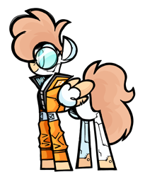 Size: 1348x1469 | Tagged: safe, oc, oc only, pegasus, pony, clothes, commission, cybernetic legs, cyberpunk, glasses, jacket, simple background, solo, transparent background