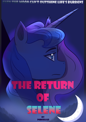 Size: 4961x7016 | Tagged: safe, artist:porcellus, princess luna, alicorn, comic:the return of selene, g4, comic, comic cover, cover, cover art, solo