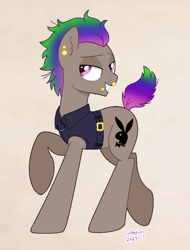 Size: 626x824 | Tagged: safe, artist:lullapiies, oc, earth pony, pony, ear piercing, earring, jewelry, lip piercing, male, piercing, simple background, solo, stallion