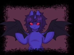 Size: 4000x3000 | Tagged: safe, artist:sleepymist, oc, oc only, oc:mist avalon, bat pony, pony, undead, unicorn, vampire, bat wings, horn, wings