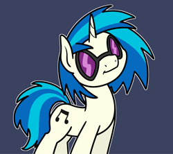 Size: 2048x1819 | Tagged: safe, artist:ewoudcponies, dj pon-3, vinyl scratch, pony, unicorn, g4, blue background, dark blue background, female, horn, mare, outline, simple background, smiling, solo, white outline