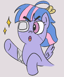 Size: 468x562 | Tagged: safe, artist:wanda, wind sprint, pegasus, pony, g4, clothes, cosplay, costume, eyepatch, female, filly, foal, ribbon, solo